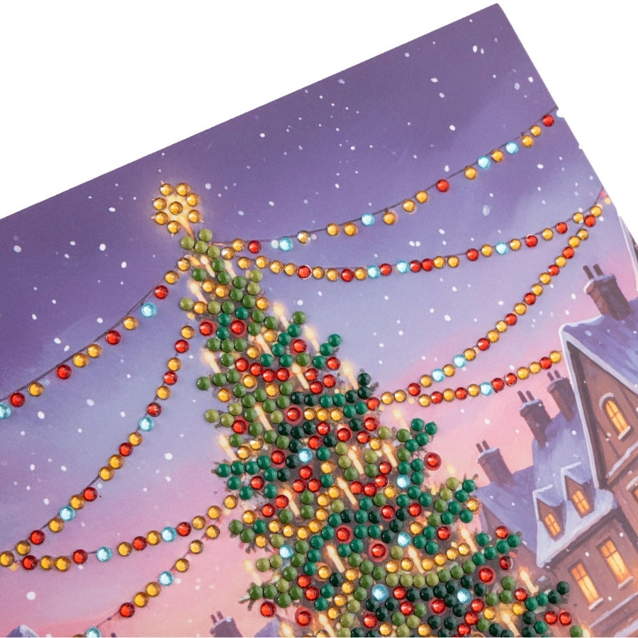 Christmas In The Square Crystal Art Card Kit 18x18cm