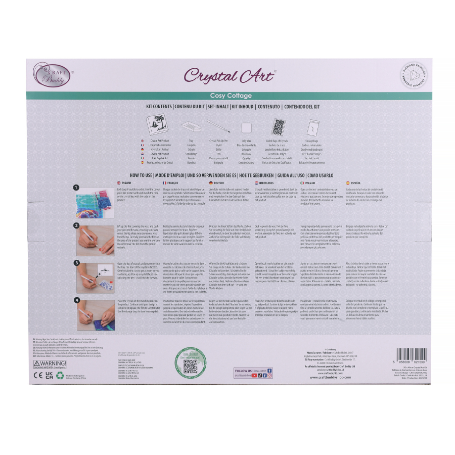 Cosy Cottage Crystal Art Canvas Kit 40x50