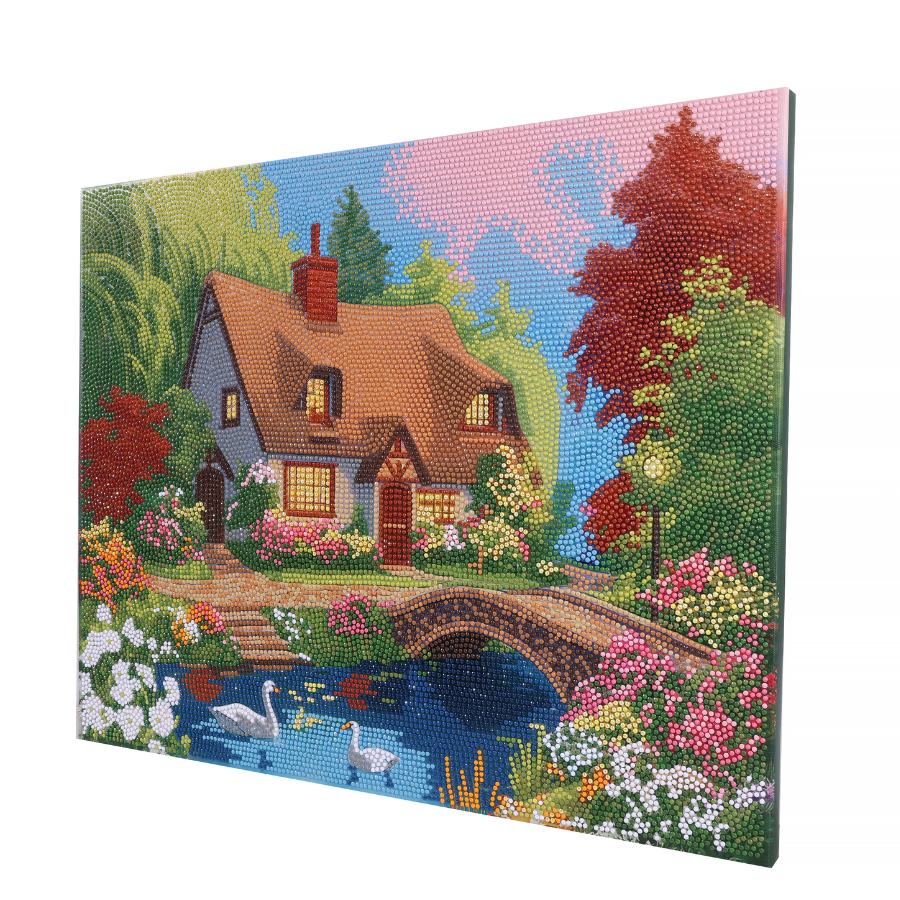 Cosy Cottage Crystal Art Canvas Kit 40x50