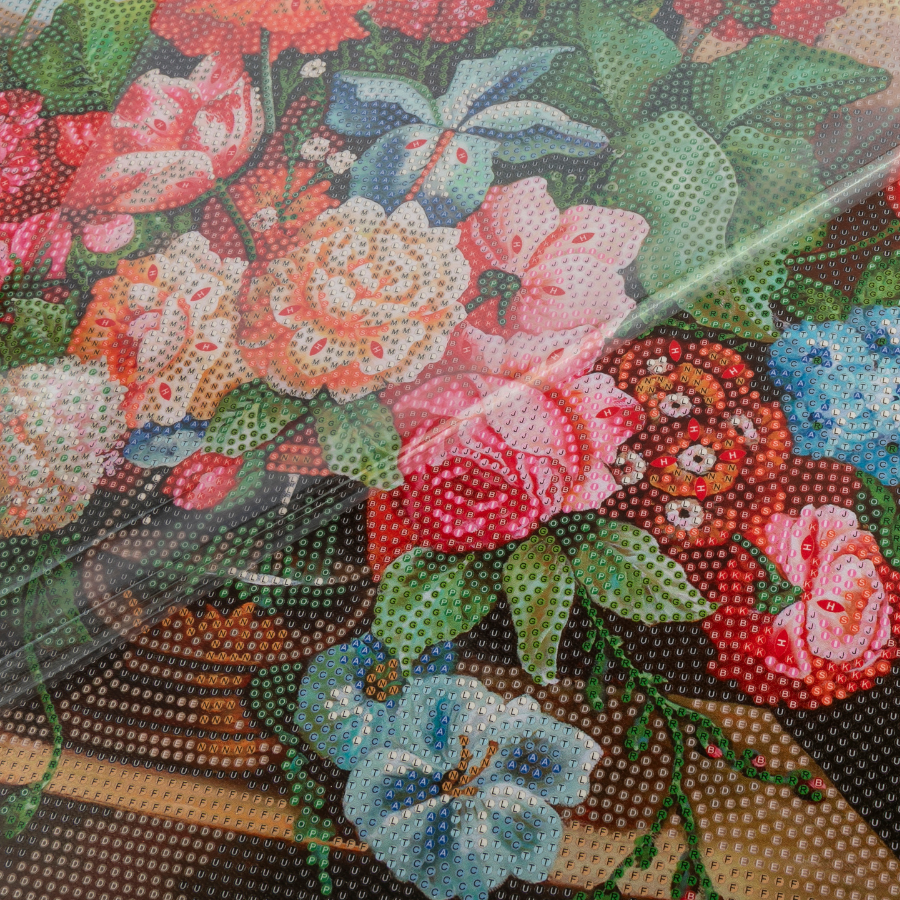 Countryside Flowers Crystal Art Framed Canvas Kit 50x40cm