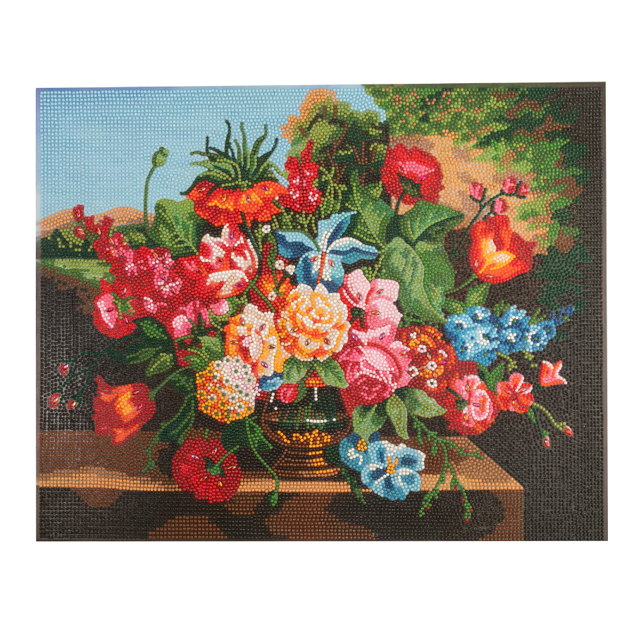 Countryside Flowers Crystal Art Framed Canvas Kit 50x40cm