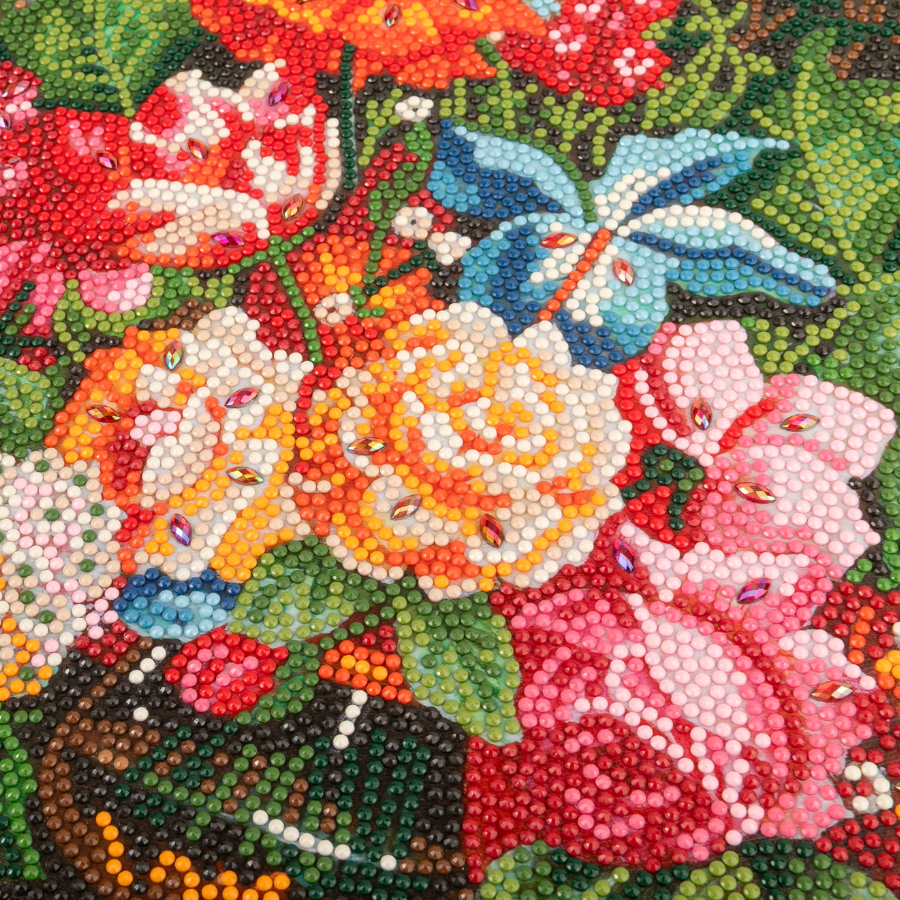 Countryside Flowers Crystal Art Framed Canvas Kit 50x40cm