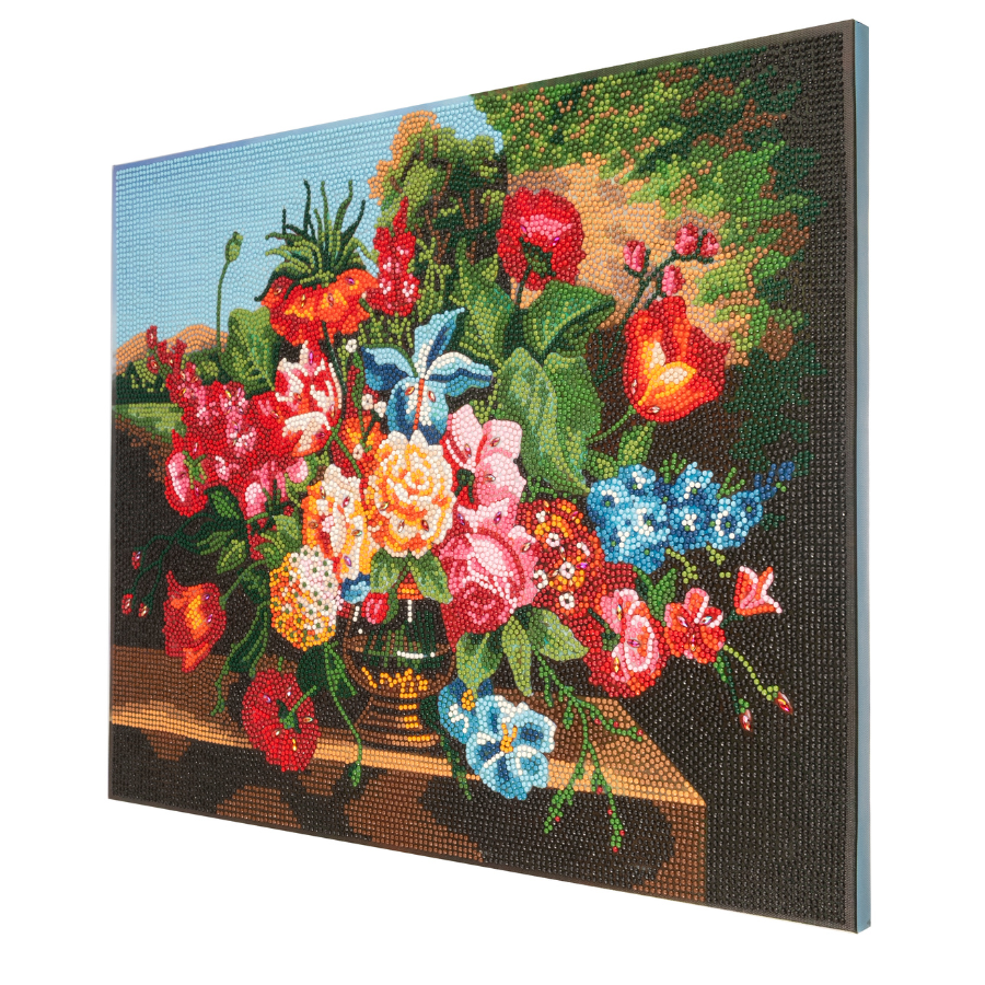 Countryside Flowers Crystal Art Framed Canvas Kit 50x40cm
