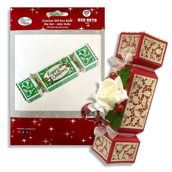 Craft Buddy Cracker Gift Box Die Set Jolly Holly 8