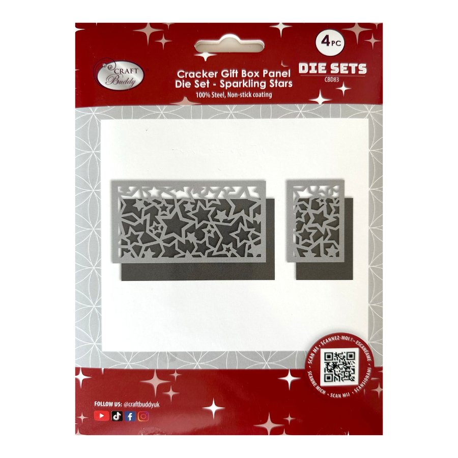 Craft Buddy Sparkling Stars Cracker Gift Box Panel Die Set 5