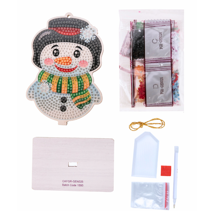 Crystal Art Buddies Series 4 Festive Decoration snowman contents