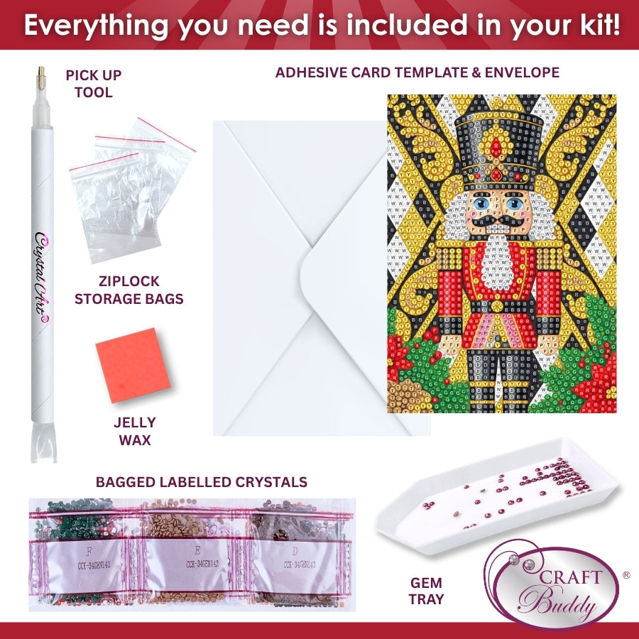 Nutcracker Crystal Art Card Kit 12x17cm