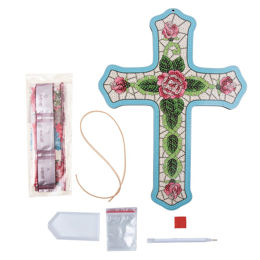 Crystal Art cross Wooden Hanging Decoration contents