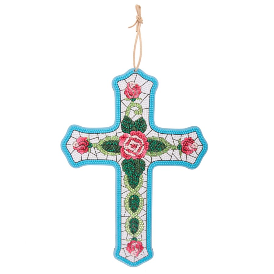 Crystal Art cross Wooden Hanging Decoration hanging