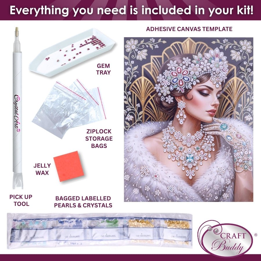 Crystal Couture Pearl Art Canvas Kit 40x50cm