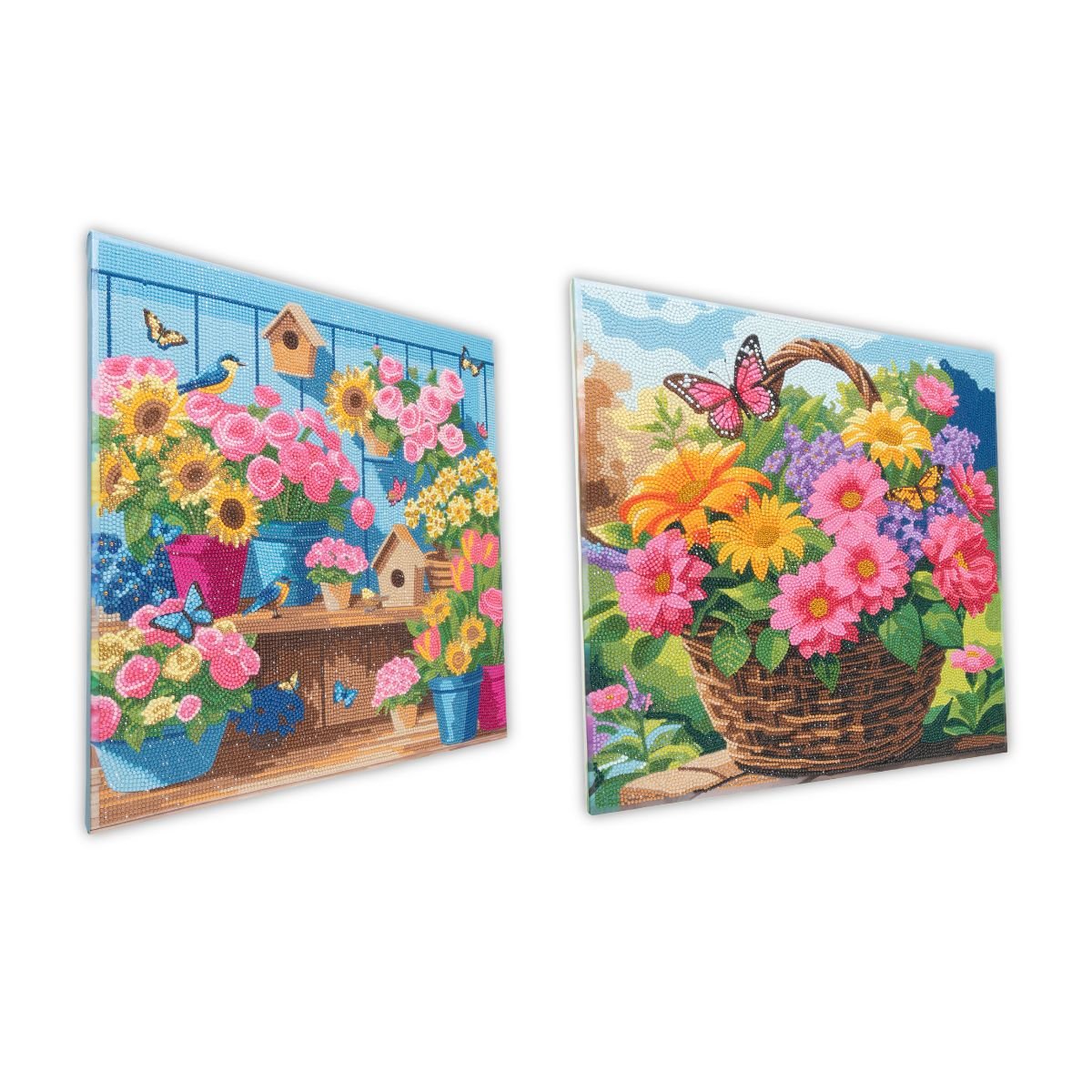 Crystal art canvas kit flowers set of 2 40x40 side