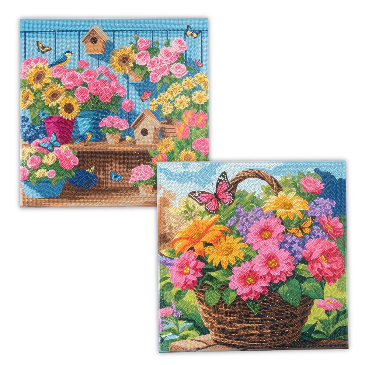 Crystal art canvas kit flowers set of 2 40x40