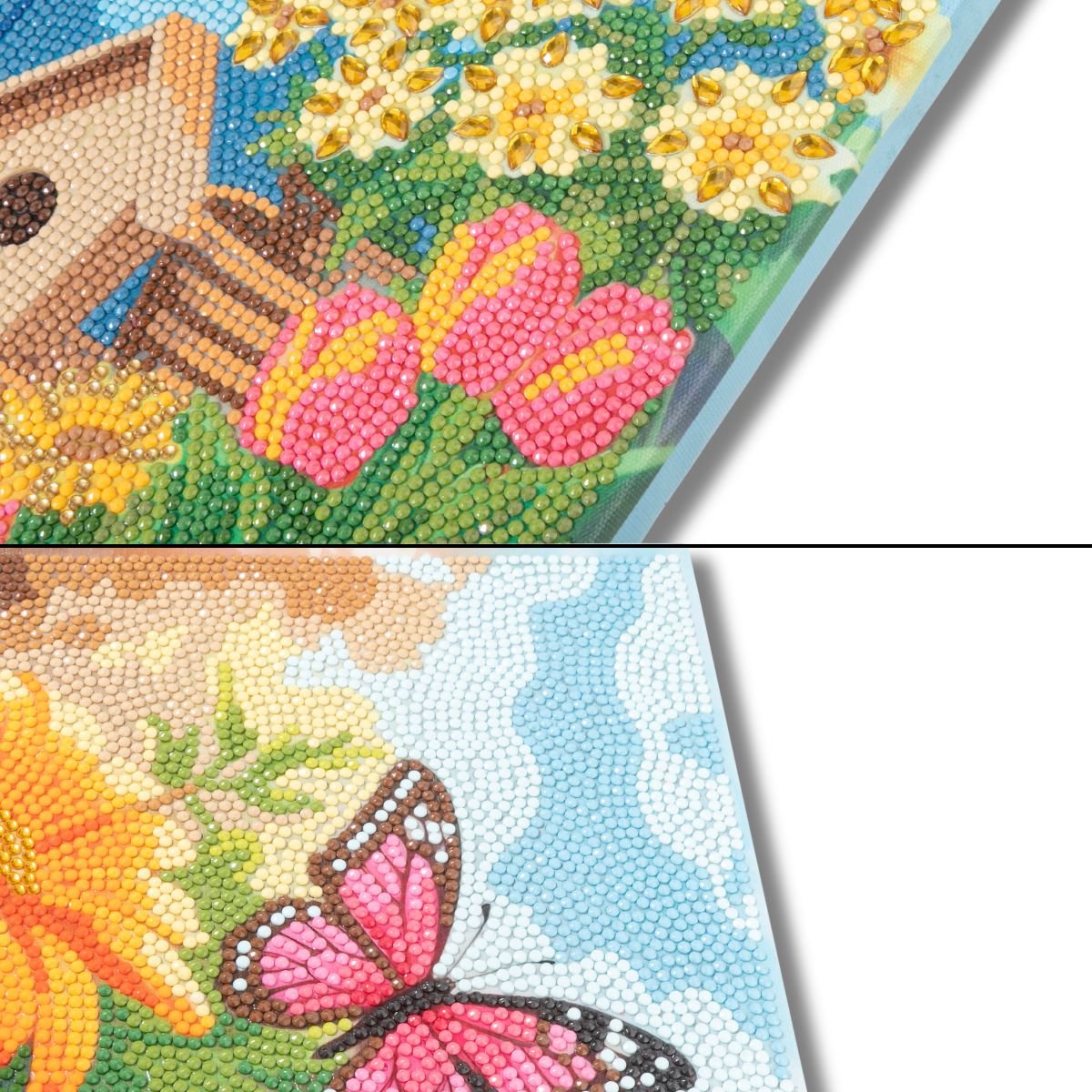 Crystal art canvas kit flowers set of 2 close-up