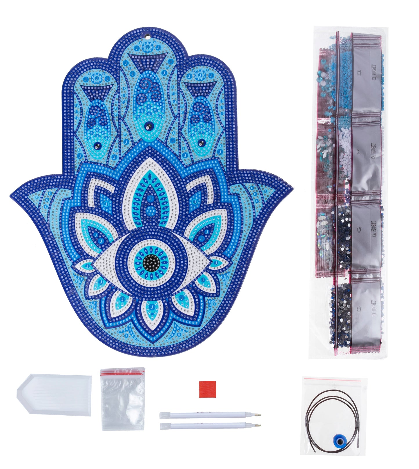 Crystal art hanging wall decoration mdf hamsa hand contents