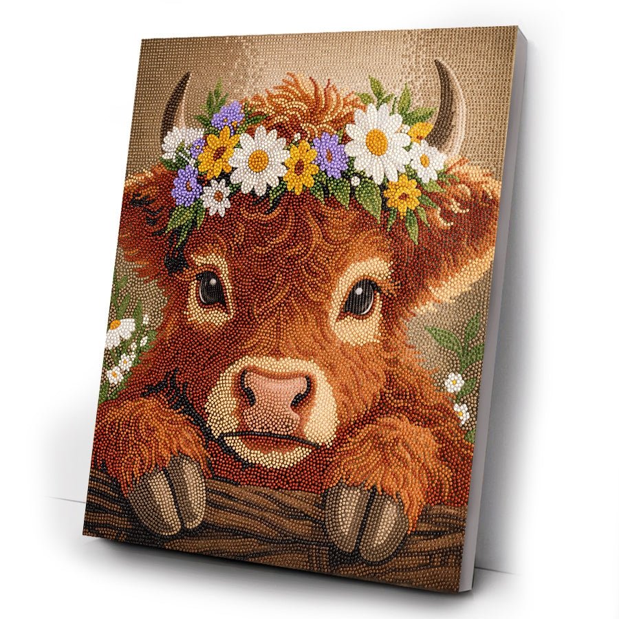 Cute Calf Crystal Art Canvas Kit 40x50cm