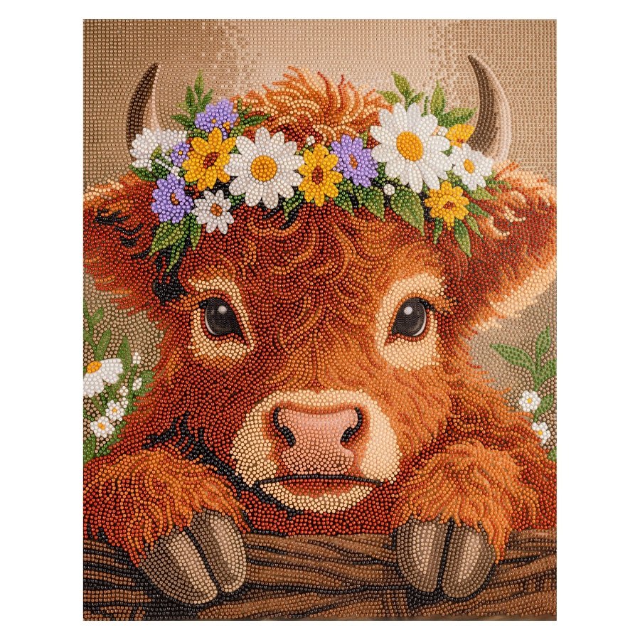 Cute Calf Crystal Art Canvas Kit 40x50cm