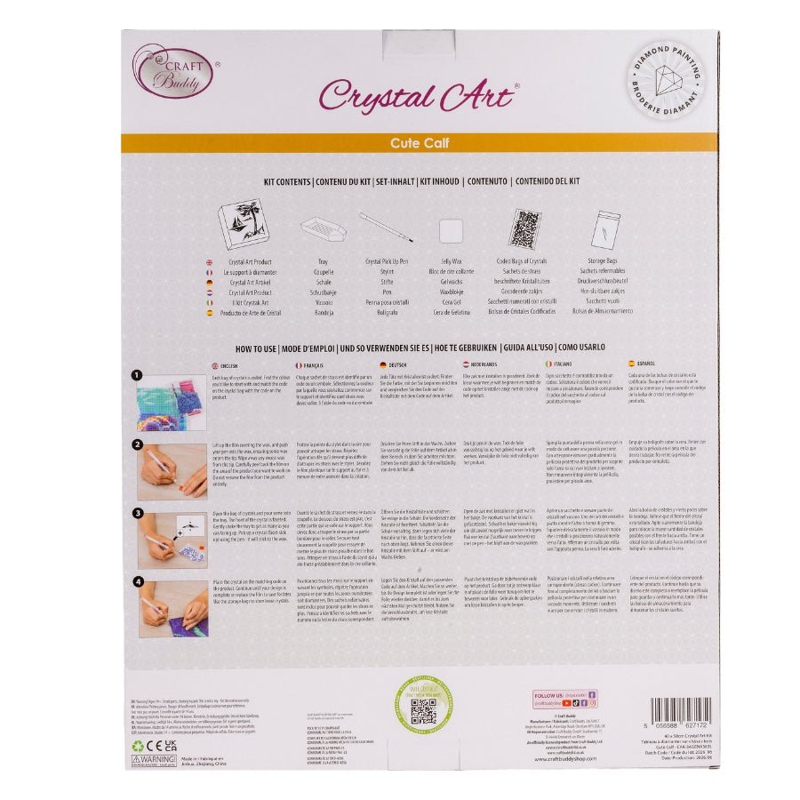 Cute Calf Crystal Art Canvas Kit 40x50cm