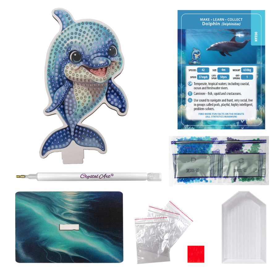 Dolphin Crystal Art Wildlife Buddies contents