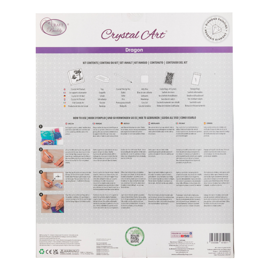 Dragon Crystal Art Canvas Kit 40x50cm