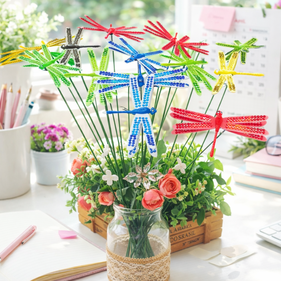 Dragongfly Crystal Art Decoration Kit - 20 Stems