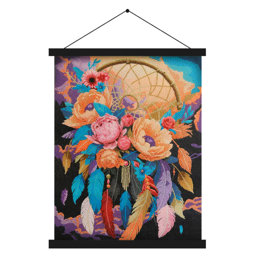 Mystic Blooms Crystal Art Scroll Kit 40x50cm