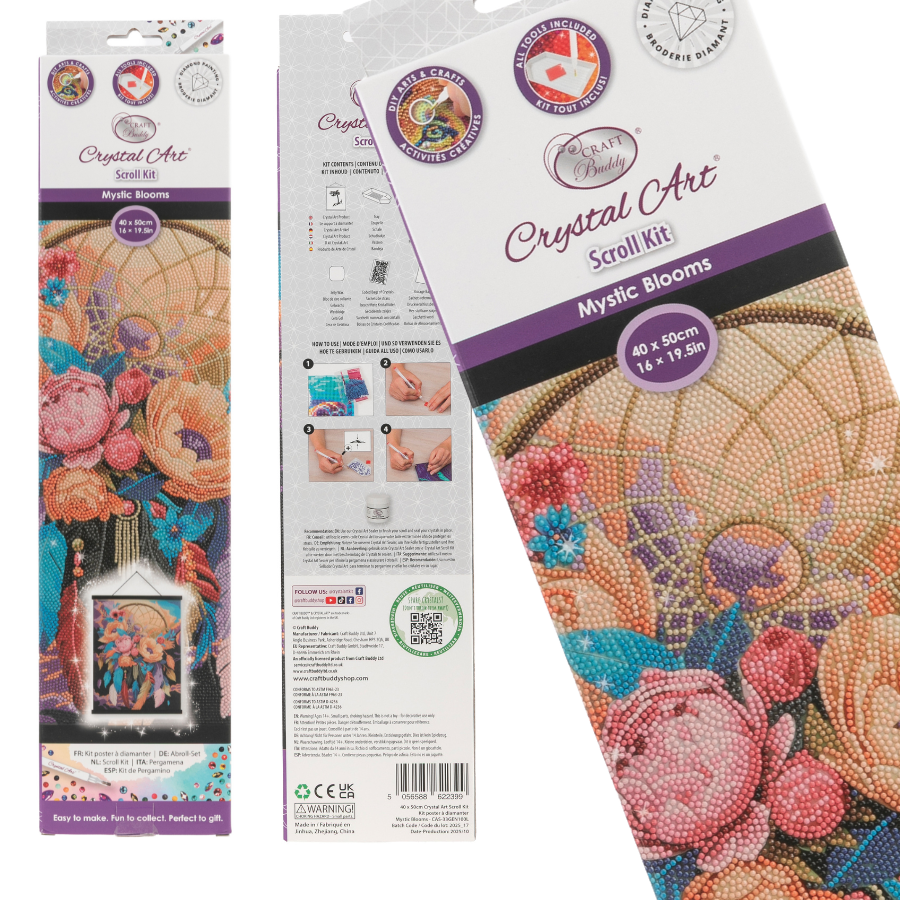 Mystic Blooms Crystal Art Scroll Kit 40x50cm