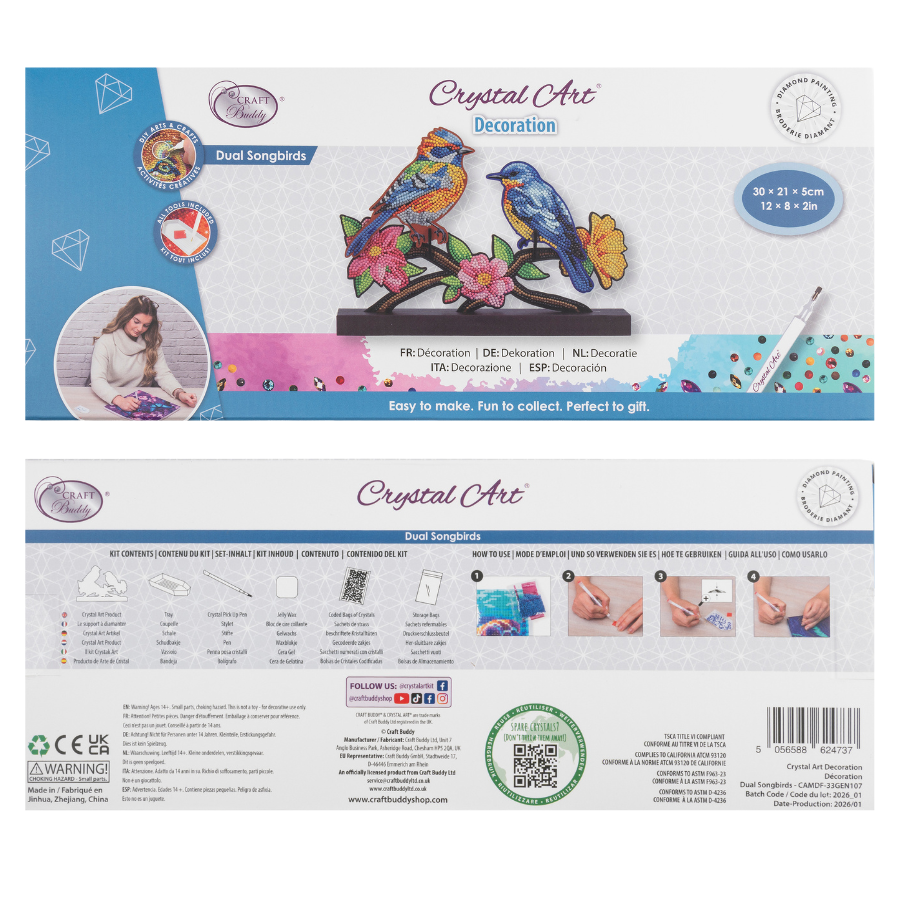 Dual Songbirds Crystal Art Decoration Kit