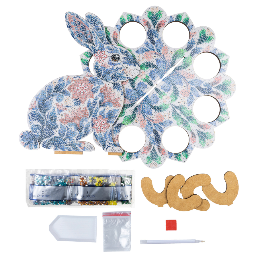 Easter Bunny Egg Holder Crystal Art Decoration Kit