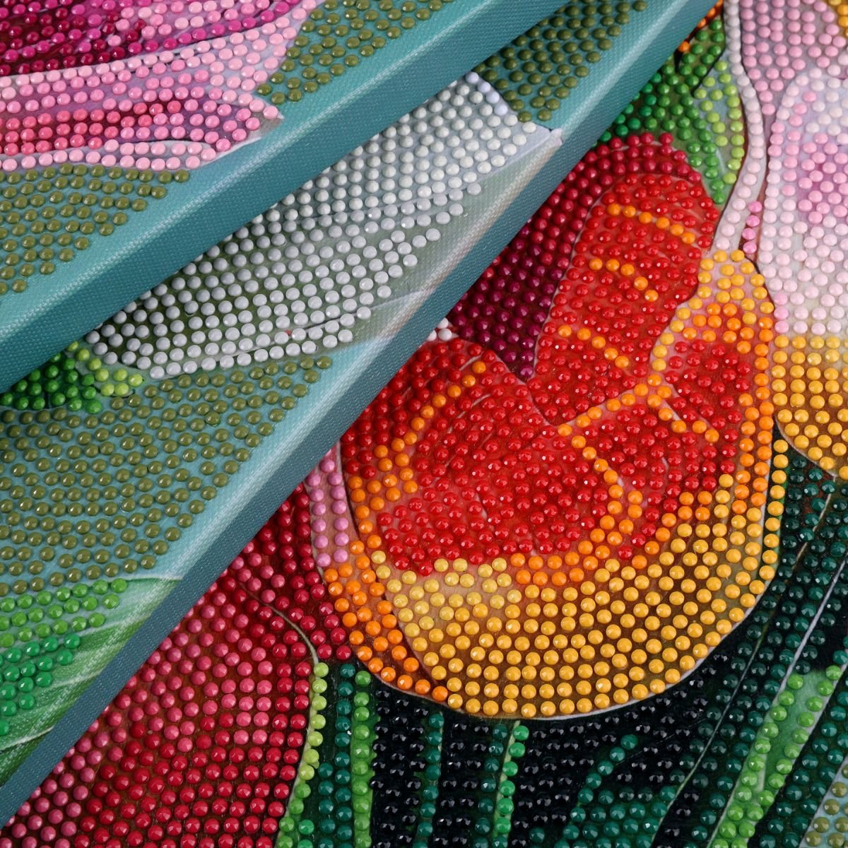 Echoes of spring diamond art triptych close-up finished