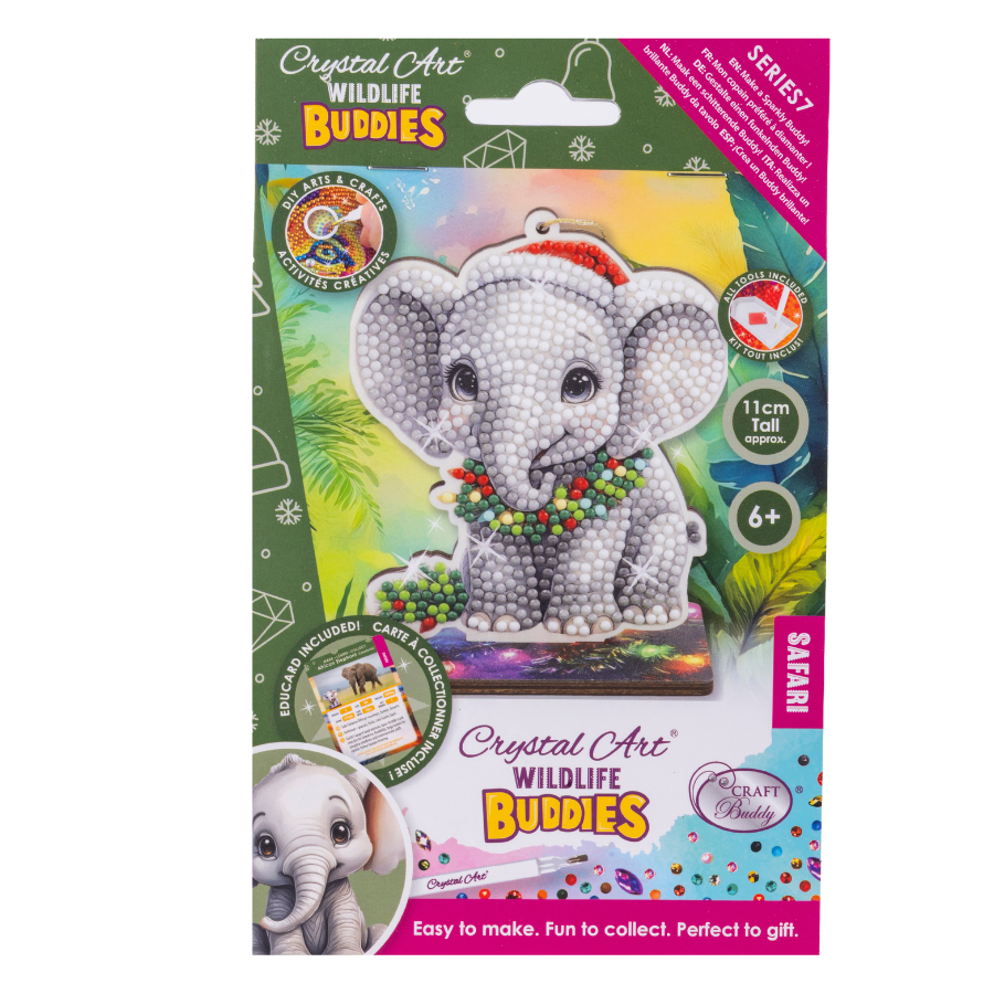 Elephant Crystal Art Festive Wildlife Buddies Kit Series 7