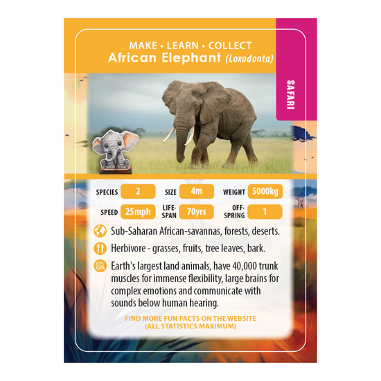 Elephant Crystal Art Wildlife Buddies educard front