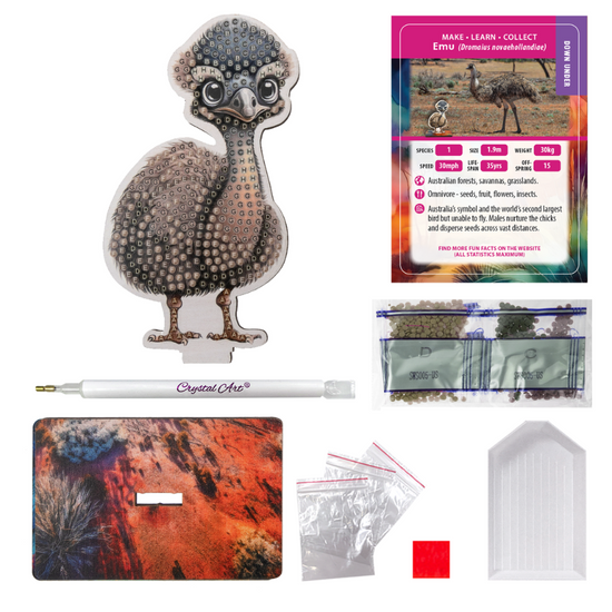 Emu Crystal Art Wildlife Buddies contents