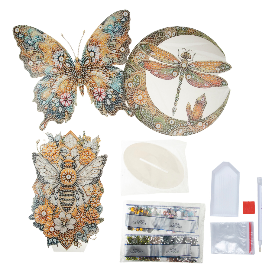 Enchanted Wings Crystal Art Decorations Kit Set of 3