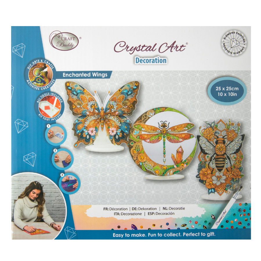 Enchanted Wings Crystal Art Decorations Kit Set of 3