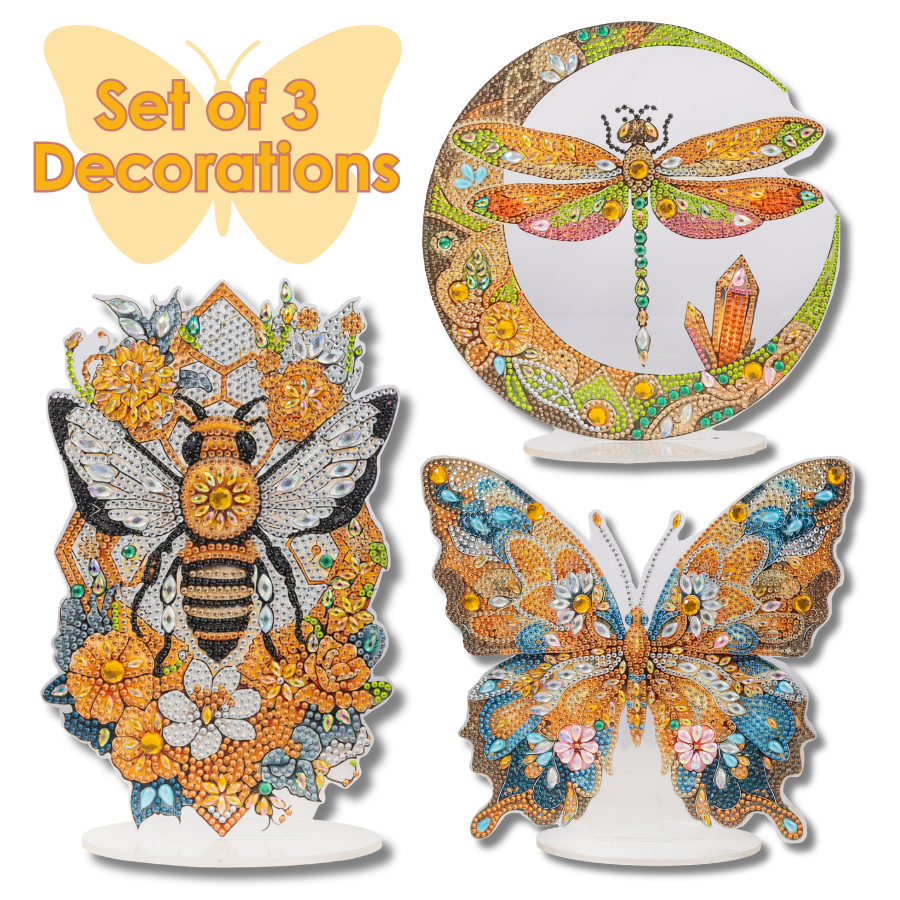 Enchanted Wings Crystal Art Decorations Kit Set of 3