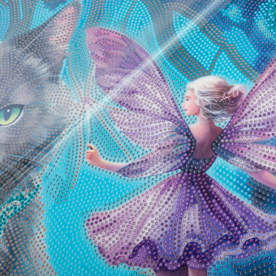 The Fairy & The Midnight Cat Crystal Art Canvas Kit 40x50cm