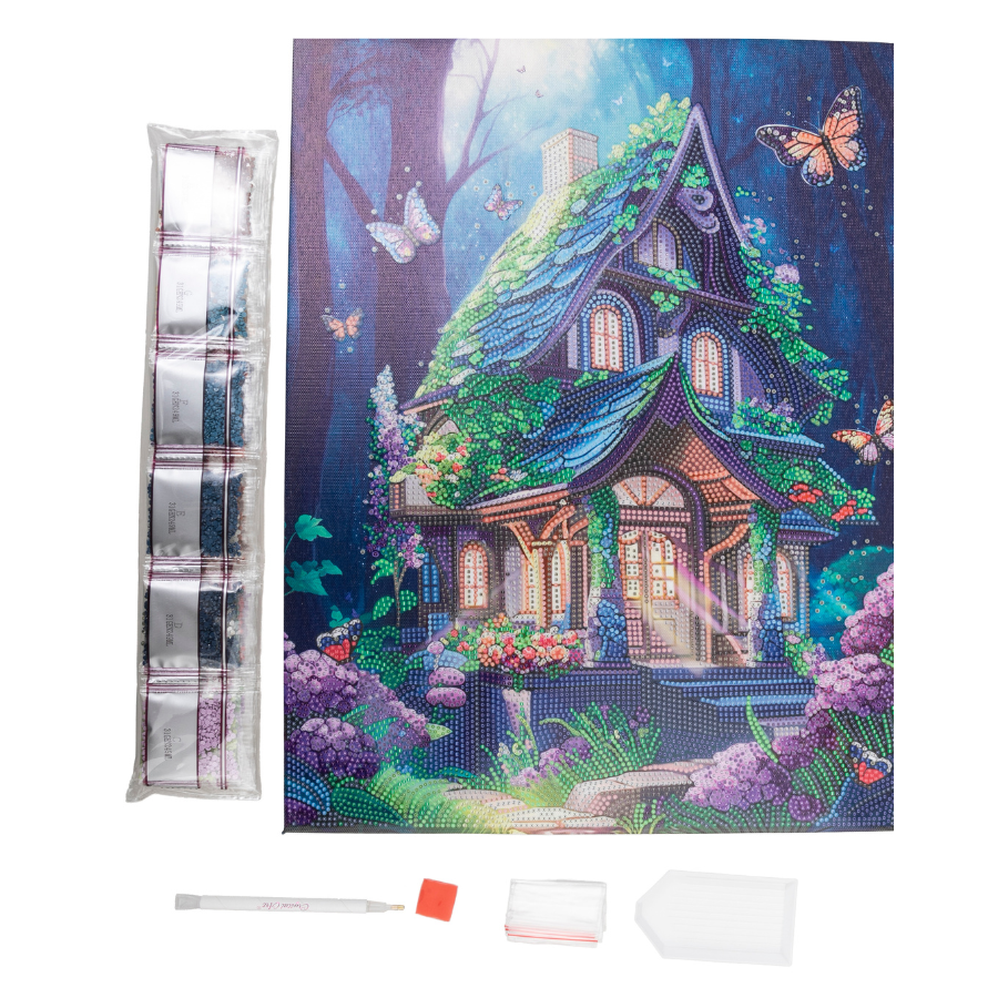 Fantasy House Crystal Art Canvas Kit 35x45 3