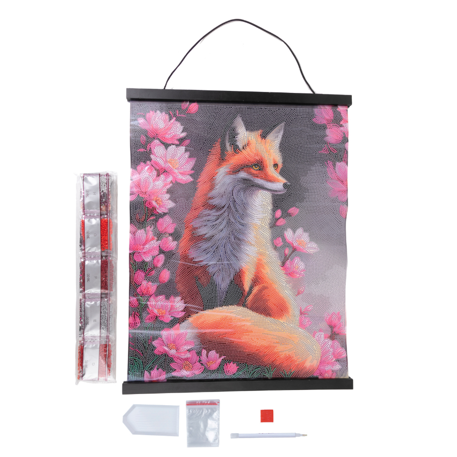 Fearless Fox Crystal Art Scroll Kit 40x50 3