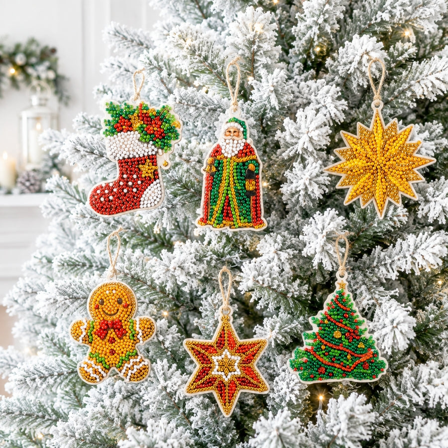 Festive Favourites Crystal Art Hanging Decoration Kit x 12