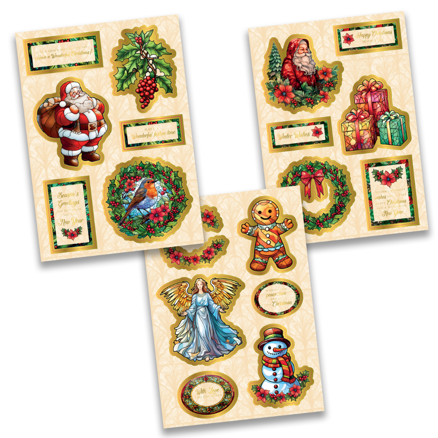 Festive Stained Glass Papercrafting Card Making Kit 3