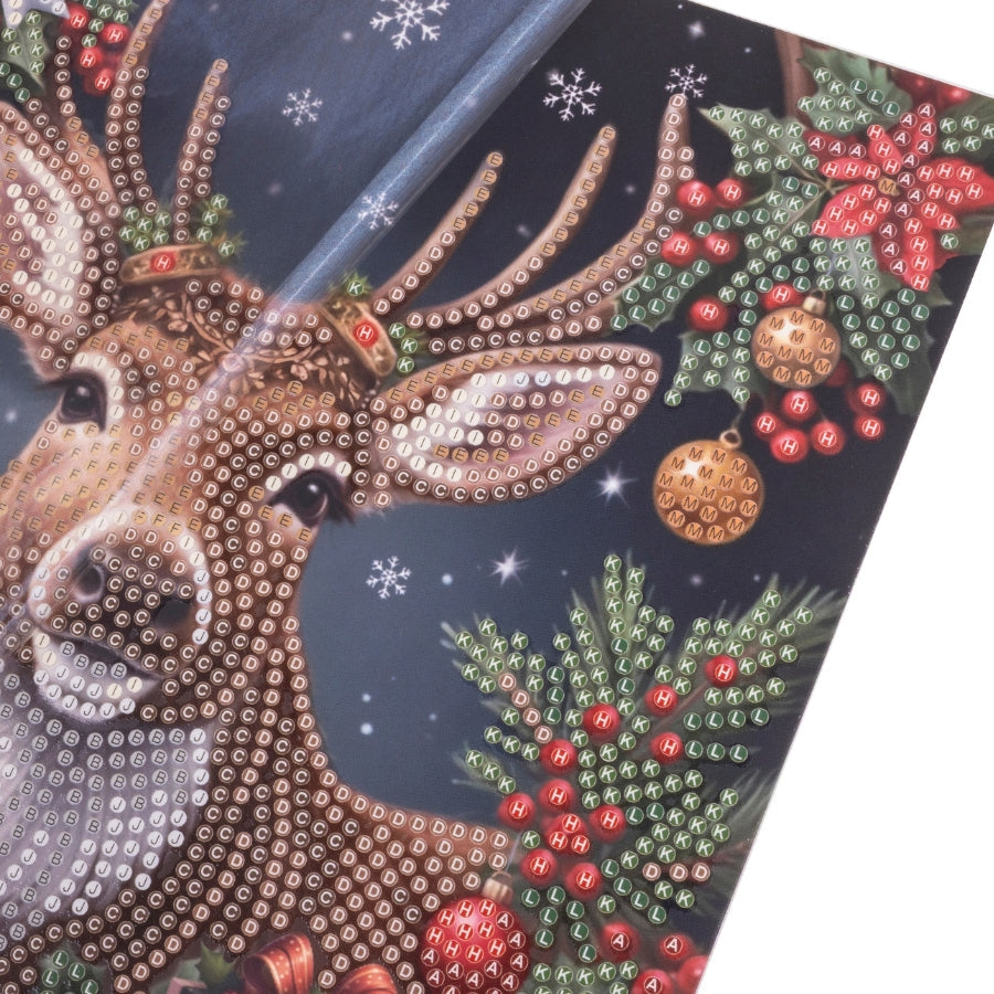 Festive Reindeer Crystal Art Card Kit 18x18cm