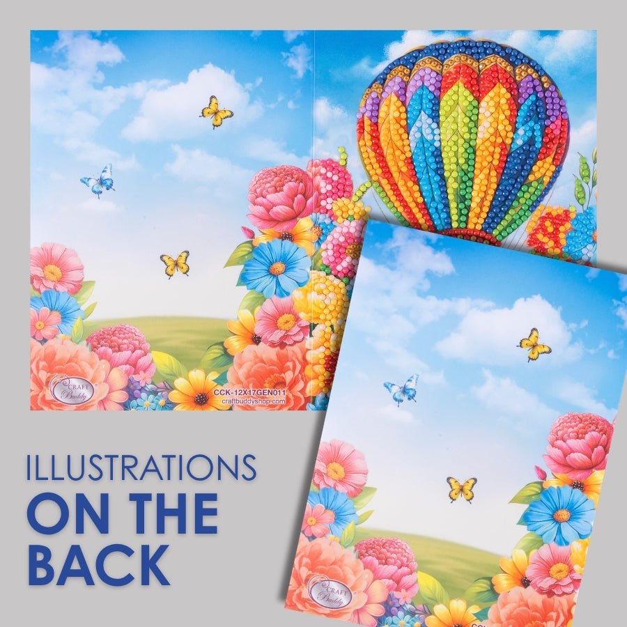 Floral Balloon Ride Crystal Art Card Kit 12x17cm
