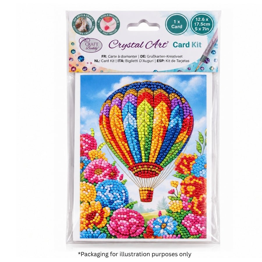 Floral Balloon Ride Crystal Art Card Kit 12x17cm