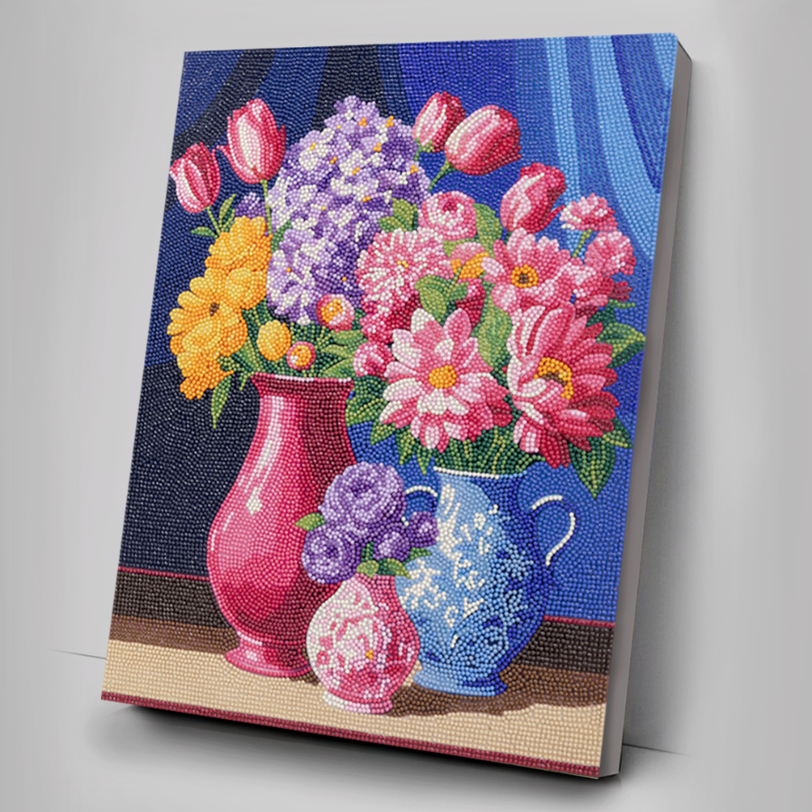 "Floral Set" Crystal Art Canvas Kit 35cmx45cm Set of 2