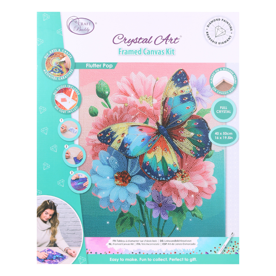 Flutter Pop Crystal Art Framed Canvas Kit 40x50cm