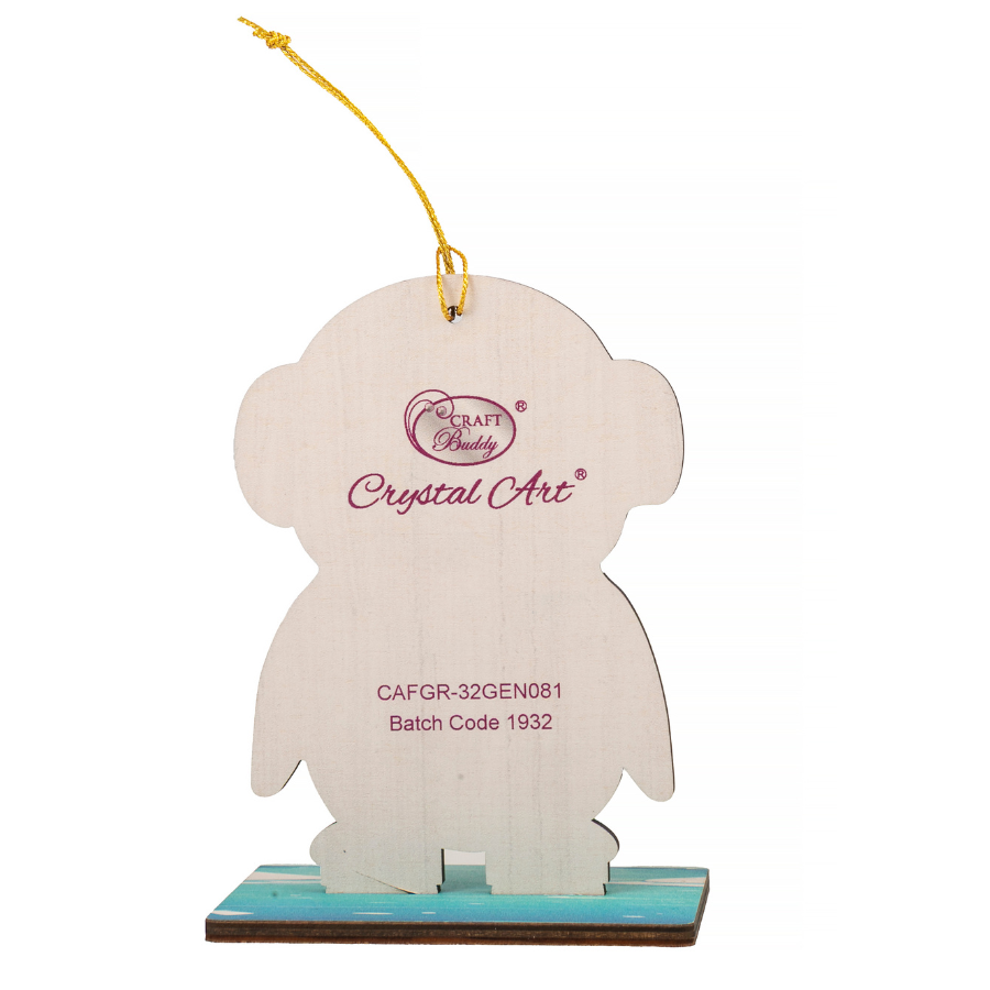 Frosty Penguin Crystal Art Hanging Buddies Decoration back