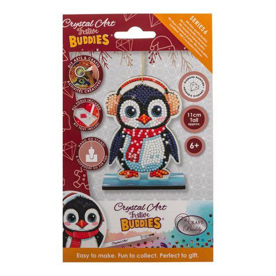 Frosty Penguin Crystal Art Hanging Buddies Decoration pack