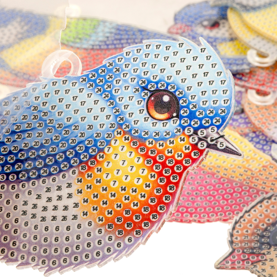 Garden Birds Crystal Art Hanging Decoration Kit Set of 2