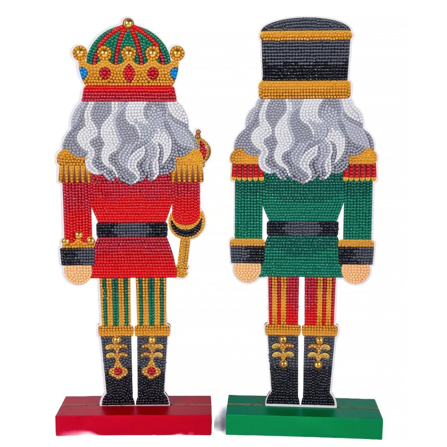 Giant Nutcrackers Crystal Art Decoration Kit Set of 2