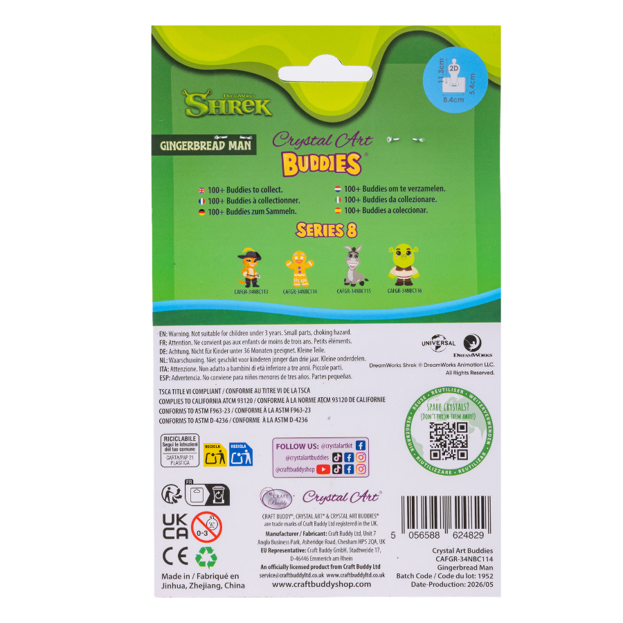 Gingerbread Man Crystal Art Buddies Kit Series 8 Shrek